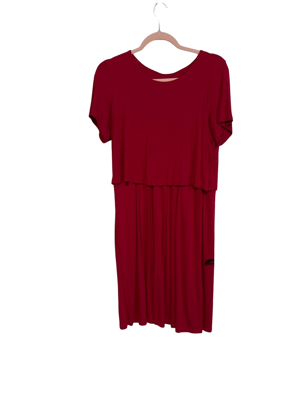 J. Jill Red Short Sleeve Layered Midi Dress